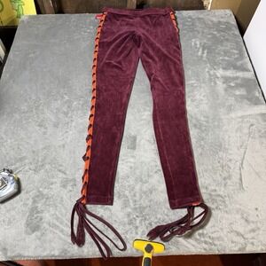 Fenty Puma By Rihanna Velour‎ Laced Red Boxing Bomber Leggings Size 0